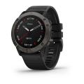   Garmin Fenix 6X  Sapphire  Carbon Gray DLC with Black Band