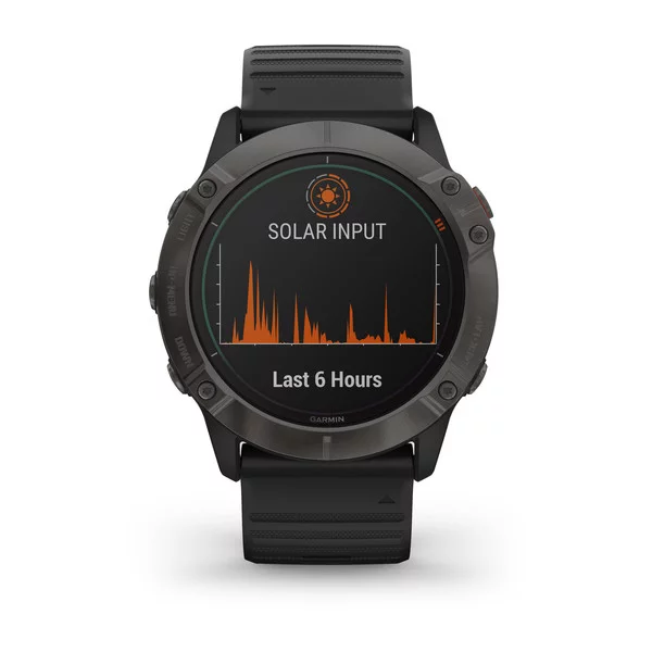   Garmin Fenix 6X Pro Solar Titanium Carbon Gray DLC with Black Band